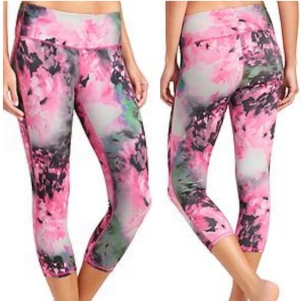 Athleta Leggings Chaturanga Print Pink Small B